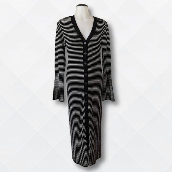 🖤 A New Day Women’s Black & White Striped Cable Knit Dress - NWT- WDS-100077 - Picture 1 of 3